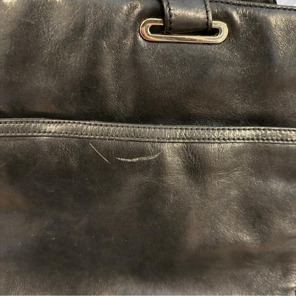 DKNY Vintage Y2K Glossy Black Calf Leather Satchel - Picture 6 of 16